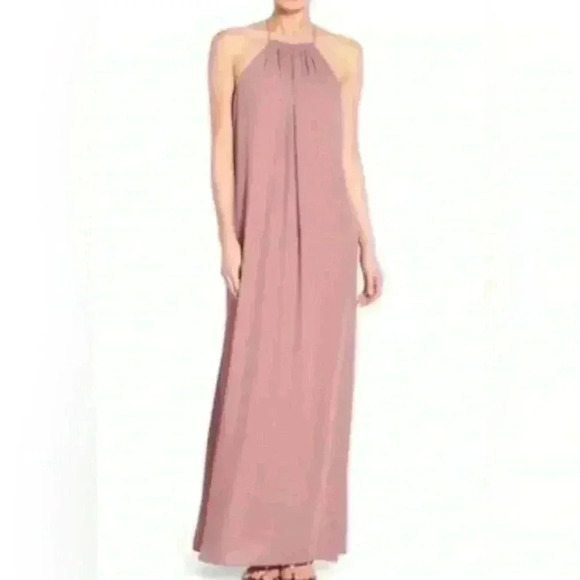 Everly High Neck Mauve Maxi Dress - Size M - Picture 3 of 7